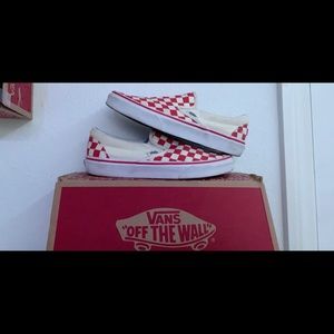 Red checkered Vans